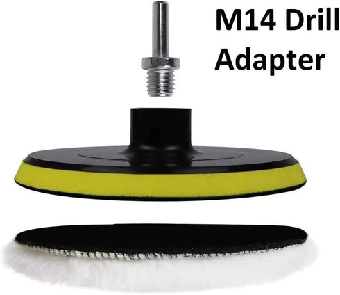 6 Pcs 6 Inch Wool Polishing Buffing Pad Polishing Buffing Wheel for Drill Buffer Attachment with M14 Drill Adapter...