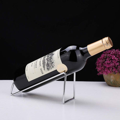 Metal Wine Rack Freestanding -Tabletop Wine Rack Holder - Countertop Wine Bottle Holder - Geometric Design for Table Top Wine Bottle Storage Rack,...