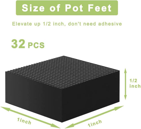 vensovo Planter, 1 Inch Plant Pot Feet for Outdoor Planters - 32 Pack, Rubber Pot Risers Elevate up 1/2 inch, Plant Stand for Medium and Small Pot...