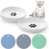 Dorakitten Ceramic Cat Food Plates: Cat Wet Food Bowls Cat Feeding Wide Bowls to Stress Relief of Whisker Fatigue Cat Dishes, Shallow Bowls for Ki...
