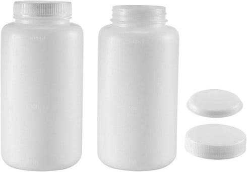 uxcell Plastic Lab Chemical Reagent Bottle 1000ml/34oz Wide Mouth Sample Sealing Liquid Storage Container 2pcs...