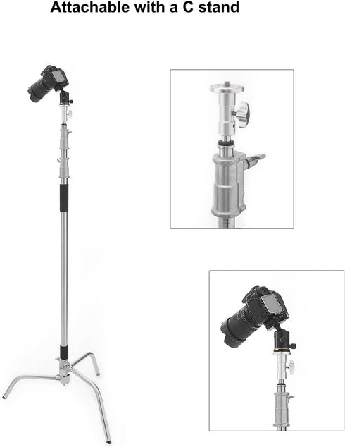 PHOCUS Baby Ball Head Adapter (5/8" Baby Stud to 3/8" Thread), C Stand Camera Mount Adapter for Tripod Head on Photography Light Stand or C-Stand ...