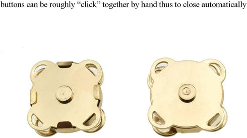 Hahiyo 19.1mm Length Magnetic Buttons Close Effortlessly Strong Bond Manageable Apart Easy Glue Sew-On Fastener Snap Clasps Gold 12 Pieces for Clo...
