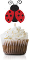 Ladybug Cupcake Topper Picks, 24-Pack Boy Girl Red Ladybugs Baby Shower Birthday Party Decorations...