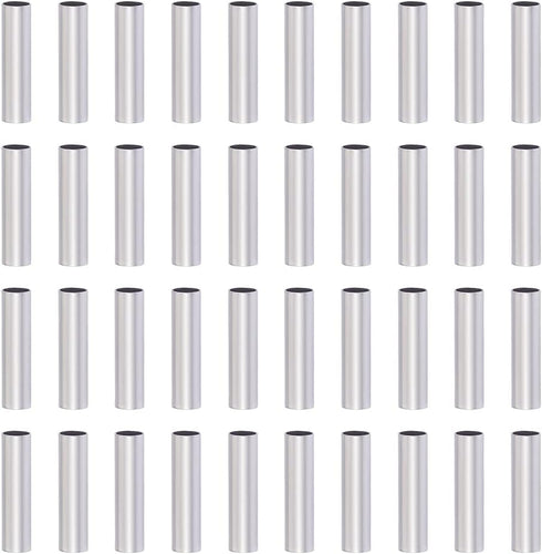 PH PandaHall 500pcs 10mm Stainless Steel Tube Beads Straight Spacer Beads Smooth Tube Loose Beads Connector Findings for Bracelets Necklaces Craft...