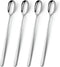YFWOOD 9.1-Inch Long Handle Iced Tea Spoon, Ice Cream Spoon, Long Coffee Spoons, Stainless Steel Cocktail Stirring Spoons - Set of 4 (Silver)...