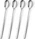 YFWOOD 9.1-Inch Long Handle Iced Tea Spoon, Ice Cream Spoon, Long Coffee Spoons, Stainless Steel Cocktail Stirring Spoons - Set of 4 (Silver)...