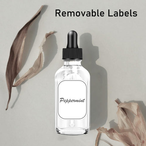 2 pack Dropper Bottle 2 oz, Clear Glass Eye Dropper Bottles for Essential Oils with Labels and Funnel, Leakproof Tincture Bottles with Measured dr...