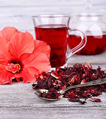Herbs Botanica Organic Hibiscus Flowers Powder HIBISCUS SABDARIFFA Pure Naturally Processed for Hair and Skin Non GMO Gluten Free Rich in Viatmin ...