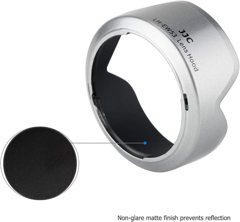 JJC Camera Lens Hood Shade for Canon EF-M 15-45mm f/3.5-6.3 is STM & RF-S 18-45mm f/4.5-6.3 is STM Lens on Canon EOS R100 R50 M50 M50 Mark II M5 M...