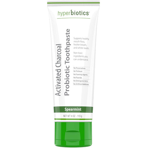 Hyperbiotics Probiotic Toothpaste with Activated Charcoal | Oral Probiotics for Women and Men | Fluoride Free Whitening | Freshen Bad Breath, Gum ...