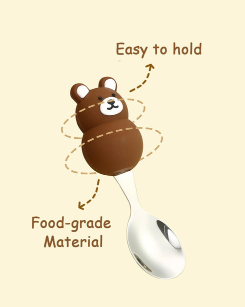 Toddler Utensils Baby Fork and Spoon Set with Case Food Grade 18/10 Stainless Steel Kids Silverware for Self Feeding Travel Flatware with Cute Han...