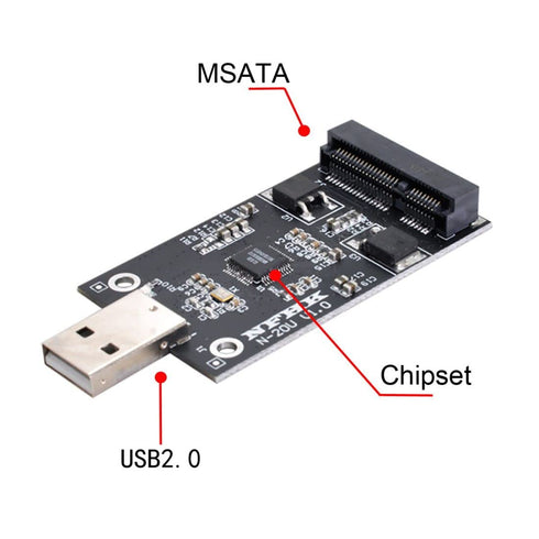 chenyang mSATA SSD to USB Adapter,Mini SATA mSATA SSD to USB 2.0 Hard Disk Drive Enclosure Adapter Only Supports 50mm mSATA SSD...