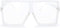 The Fresh Large Oversized Fashion Square Flat Top Sunglasses with Gift Box (4-Shiny Crystal, Clear/AR Coating)...