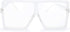 The Fresh Large Oversized Fashion Square Flat Top Sunglasses with Gift Box (4-Shiny Crystal, Clear/AR Coating)...