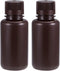 uxcell Plastic Lab Chemical Reagent Bottle 250ml/8.5oz Small Mouth Sample Sealing Liquid Storage Container Brown 2pcs...
