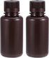 uxcell Plastic Lab Chemical Reagent Bottle 250ml/8.5oz Small Mouth Sample Sealing Liquid Storage Container Brown 2pcs...