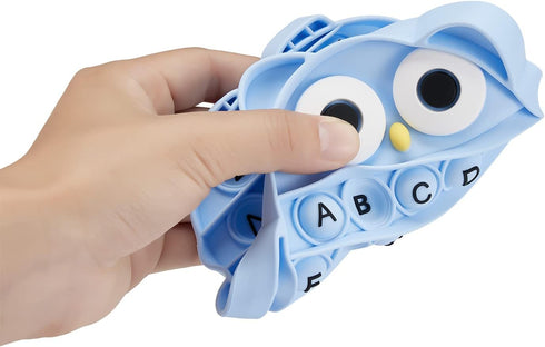 Push Pop Bubble Fidget Sensory Toy, Silicone Stress Relief Popping Toy, ABC Alphabet Owl Shaped Educational Learning Tools for Toddlers Kids Stude...