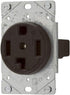 EATON 1257-SP Flush Mount Dryer Power Receptacle, 3P, 4-Wire, 30A, 125/250V, Black