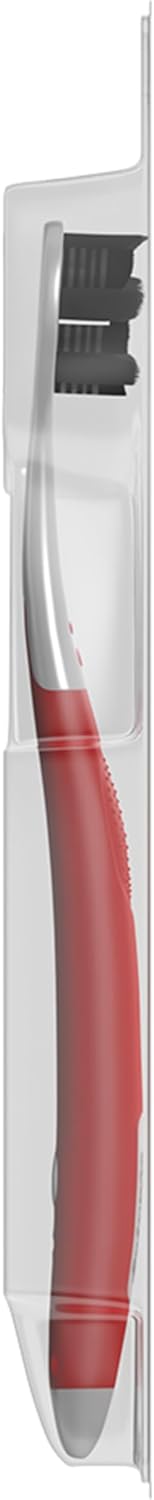 Colgate Optic White Pro Series Whitening Charcoal Toothbrush for Stain Removal, Soft Bristles, 2 Pack...