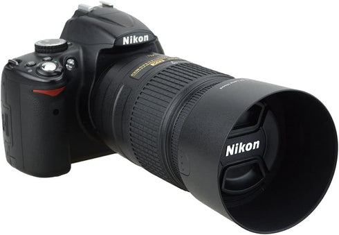 Reversible Camera Lens Hood HB-57 Replacement for Nikon DX 55-300mm F4.5-5.6G ED VR Zoom Lens on D500 D7500 D7200 D7100 D7000 D5600 D5500 D5300 D5...