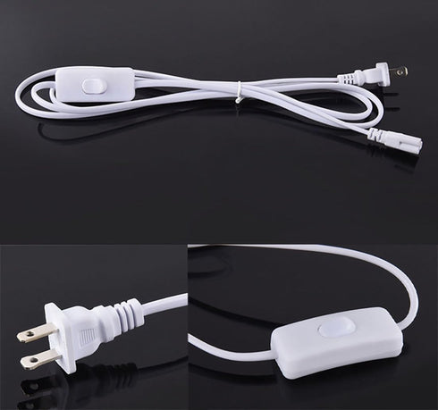 4-Pack T5 T8 Led Tube Light Power Extension Cord Grow Plug Cable Connecting Integrated Wire Replacement Fixture with On/Off Switch (6FT/1.8M)...