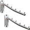 2 Pcs Folding Wall Mounted Clothes Suit Hangers Rack with Swing Arm Stainless Steel Heavy Duty Coat Hook for Bathroom, Bedroom, Laundry Room - Sil...