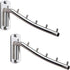 2 Pcs Folding Wall Mounted Clothes Suit Hangers Rack with Swing Arm Stainless Steel Heavy Duty Coat Hook for Bathroom, Bedroom, Laundry Room - Sil...