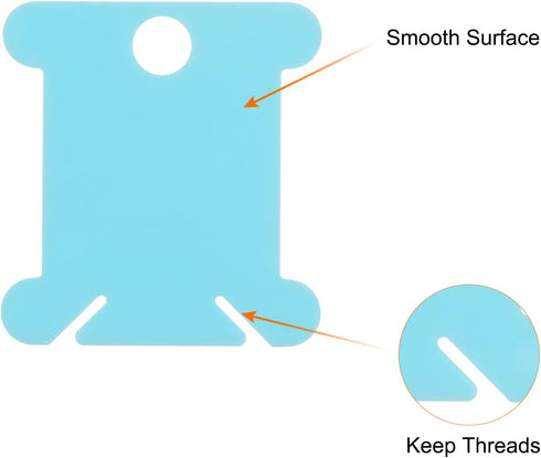 HARFINGTON 200pcs Embroidery Floss Bobbins, 1.5" x 1.4" with Thread Clips Plastic Floss Bobbins Cardboard for Cross Stitch Thread Organizer Holder...