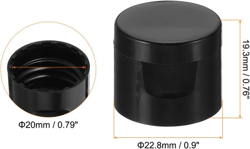 PATIKIL Twist Bottle Caps, 24Pcs 20/410 Squeeze Flip Bottle Cap Replacement Caps for Glue Dispensing Bottles Dispensing Caps Paint Bottles, Black...