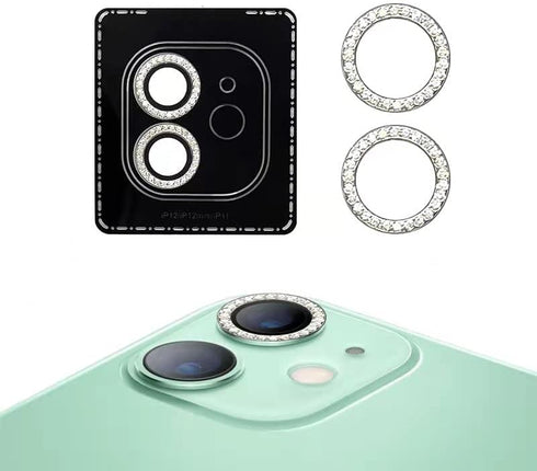SVIBEE Camera Lens Protector,for IPhone 11/12/12mini,Aluminum Alloy Lens Screen Cover Film, Protector Lens Shield, Rocky Crystal Diamond. (11/12/1...