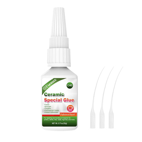 20g Ceramic Glue, Instant Ceramic Super Glue for Porcelain and Pottery Repair, Fast Drying | Heat Resistant | Waterproof Strong Adhesive for Bondi...