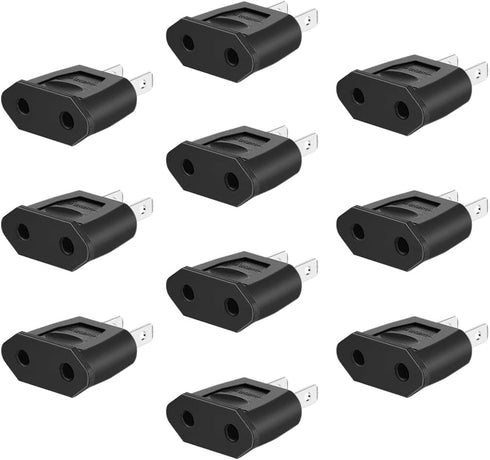 (10Pcs) US 2 pin Plug to EU 2 Hole Socket Power Jack Wall Plug Converter Travel Adapter,Socket Plug Adapter,Europe EU Euro to US Travel Charger AC...