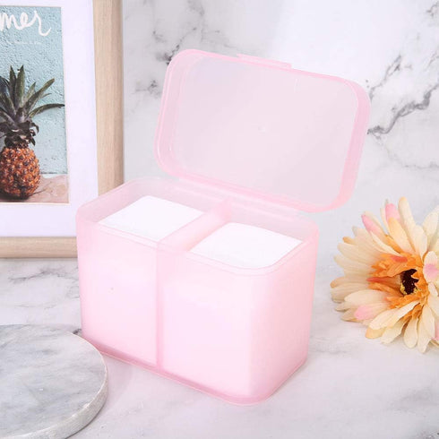 Dioche 2 Grids Nail Storage Box Nail Polish Remover Pad Storage Container Cosmetic Storage Box Organizer Holder Cotton Film Box for Nail Tools, Co...