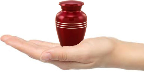 Immortal-Memories Serenity Keepsake Urn for Ashes - Miniature Urns - Mini Jar - Pet Urn -Token Urn with Velvet Bag (Red)...