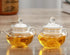 123Arts Small Tea Pot, Glass Teapot with Infuser, Tea Kettle for Loose Tea with Lid, 8 Oz...