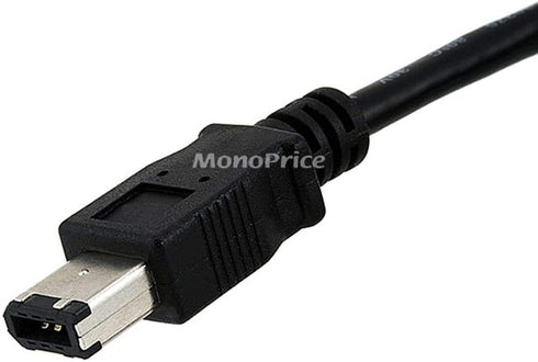 Monoprice 6-Feet IEEE-1394 FireWire iLink DV Cable 6P-4P M/M, Black (102665)...