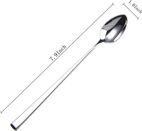 Iced Tea Spoons, Mixing Spoons,18/10 Stainless Steel Stirring Spoon, set of 6 Pieces-7.9 Inch...
