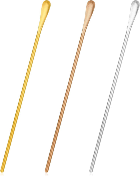 Coffee Stir Sticks, 3 Pcs Coffee Spoons Stainless Steel Mixing Spoon with Long Handle 10 Inches Metal Cocktail Stirring Spoons Tea Spoon Espresso ...