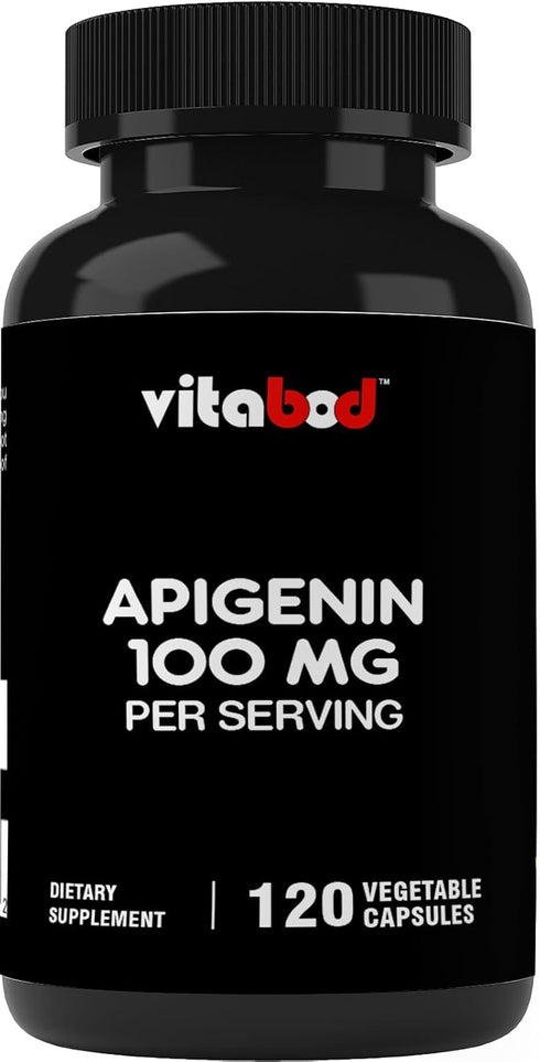 Apigenin 100mg per Serving - 120 Vegetable Capsules - Raw Plant Extract from Chamomile Flower - Non Habit Forming – Active Bioflavonoids & Antioxi...