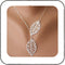 Aukmla Boho Leaf Necklace Silver Pendant Necklaces Chain Jewelry for Women...