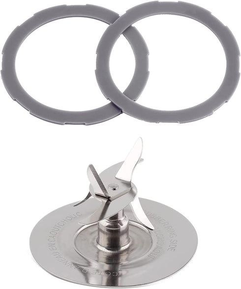 Replacement Blender Parts for Oster Pro 1200 Blender, Includes Stainless Steel Blender Cutter Blade 164160, 2Pcs Silicone Rubber Gaskets 182341-00...
