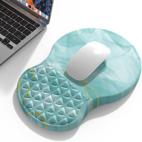Ergonomic Mouse Pad Wrist Support with Massage Bulge Design, Pain Relief Mousepad Wrist Rest with Memory Foam & Non-Slip Base, Large Computer Mous...
