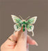 Vintage Rhinestone Butterfly Brooch Emerald Insect Brooch Crystal Butterfly Elegant Lapel Pin Dress Accessory Wedding Birthday Jewelry Gift...