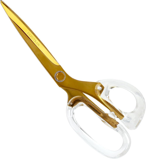Acrylic Scissors 9-Inch, Clear Acrylic Handle & Gold Stainless Steel Scissors for Office, Home & Sewing Use, Office Supplies and Accessories...