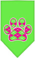 Mirage Pet Products Argyle Paw Pink Screen Print Bandana for Pets, Small, Orange...