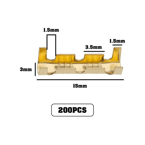 eMagTech 200Pcs Brass Crimp Electrical Connector Wire U-Shaped Terminal, U-Shaped Brass Crimp Terminal Connectors Suitable for Lines 0.5-1.5mm²...