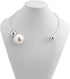 Metal Big Pearl Open Choker Necklace Adjustable Silver Big Pearl Choker Necklaces for Women Round Open Cuff Necklace Elegant Cuff Collar Necklace ...