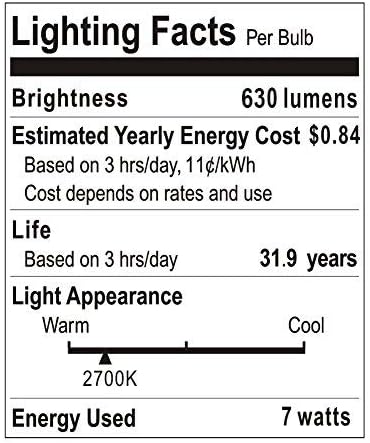 12V LED Light Bulb 60Watt Equivalen E26 7W 630Lm 12 Volt Low Voltage Lights AC/DC 11-18V A19-12volt RV Marine Boat Landscape Lighting- 6 Pack(2700...