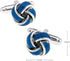 Knot Blue Pair of Cufflinks in a Presentation Gift Box & Polishing Cloth...